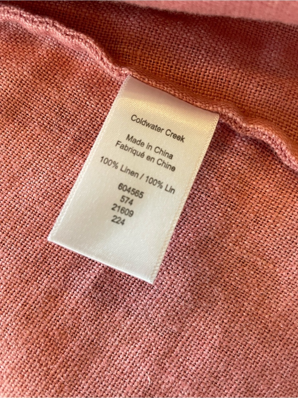 New Coldwater Creek coral 100% linen Blazer Jacket XS - Picture 4 of 7
